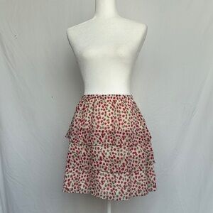 Nasty Gal Red Floral Mini Skirt
